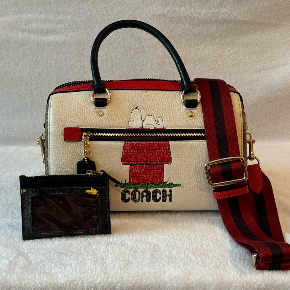 Excellent Condition Coach x Peanuts Snoopy Rowan Satchel C6184 Limited Edition w